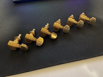 80s Unbranded Gold Guitar Tuners Set Of 6