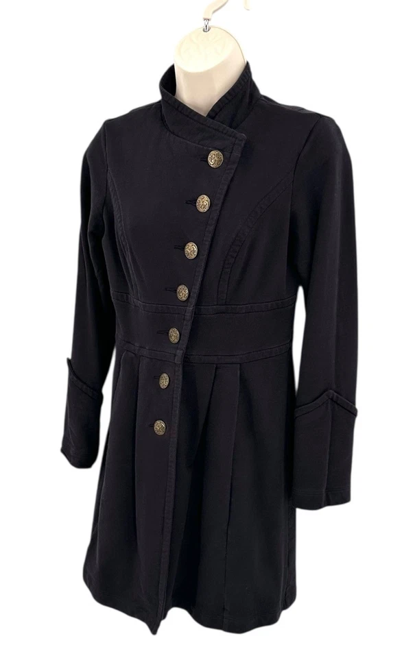 Chaqueta militar Cabi Grab & Go para mujer pequeña negra con botones bolsillos delanteros Foto 4 de 4