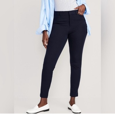 NWT Old Navy Women's High-Waisted Pixie Skinny Pants Navy Blue 12 Reg Large