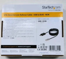 StarTech 6ft Cisco USB Console Cable, M/M USB to RJ45 Rollover Cable, Black