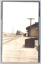 Railroad Depot Kingston Illinois IL Train DeKalb County c1910 Real Photo RPPC