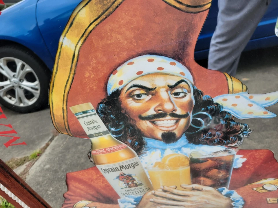 De Colección Capitán Morgan Ron Pirata Espejo Publicidad Letrero Marco Barra SOLO RECOGIDA Foto 2 de 4