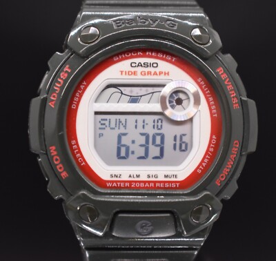 CASIO Baby-G 3265 BLX-101 Tide Graph Water Resistant 20bar W/Light NEW BATTERY