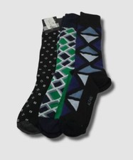  29 Alfani Men's 3-Pair Pack Blue Black Dress Crew Socks Shoe 7-12