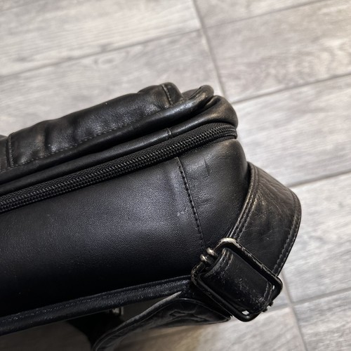 Deluxe Black Leather Tumi Alpha Shoulder Messenger Bag Laptop Briefcase 96041D4 - Picture 13 of 18