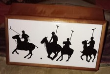 Polo Shadow Porcelain and Walnut Lined Box Signed By Artist 9x5x3 Amazing~ VGC