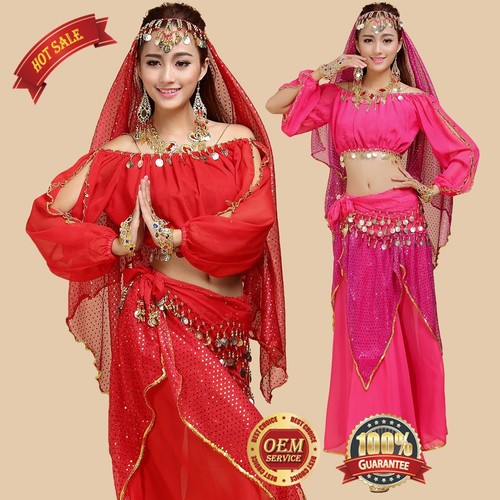 Carnival Party Dress Belly Dance Top &amp; Pants Bollywood Harem Dancing Costume AU