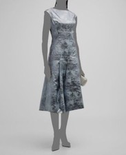  596 Rickie Freeman by Teri Jon Women's Blue Metallic Jacquard Dress Size 6