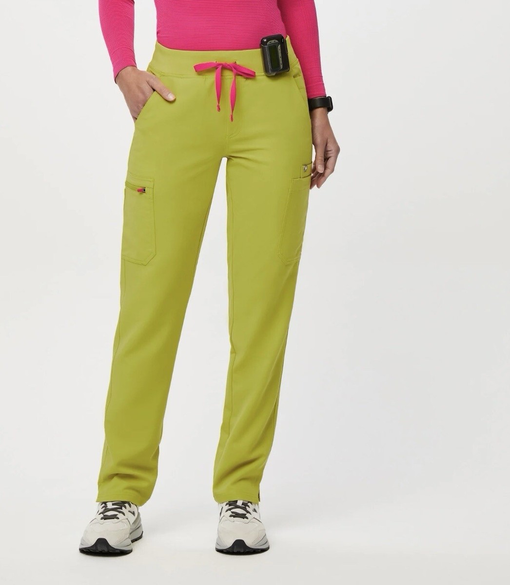Figs Limeade Yola Skinny with Yoga Waistband Scrub Pants Size XL