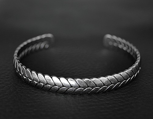 Stainless Steel Modern Norse Viking Style Cuff Bracelet Bangle - Picture 4 of 22