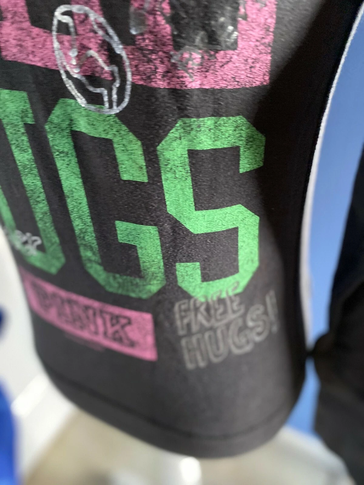 UNDERCOVER Victoria's Secret PINK X SMALL Full Zip Hoodie Sweatshirt FREE HUGS