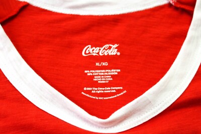 Coca-Cola Enjoy Multicolor Striped Women's Crop Top T-Shirt Red XL