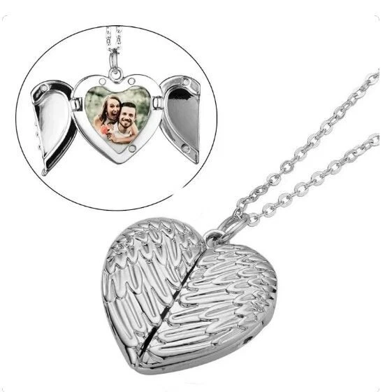 Collana girocollo Ciondolo Alì D' Angelo cuore unisex con foto idea 🎁REGALO - Immagine 2 di 4