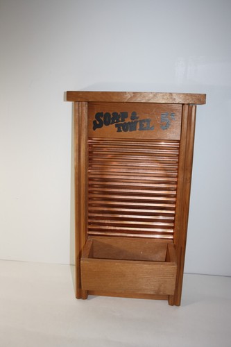 Wood and Copper WashBoard Planter Soap & Towel 5 Cents - Picture 7 of 7
