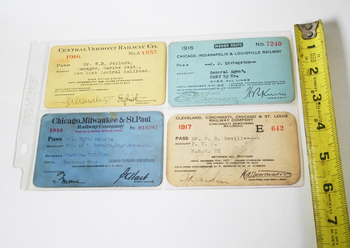 ビンテージチケット Vintage Railroad Train Tickets 1916 & 1917 Chicago Milwaukee