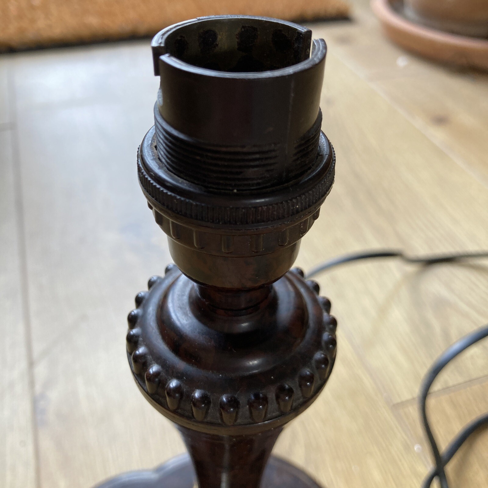 Art Deco Bakelite Table Lamp with Smokers Fitments, 10" high approximately 6