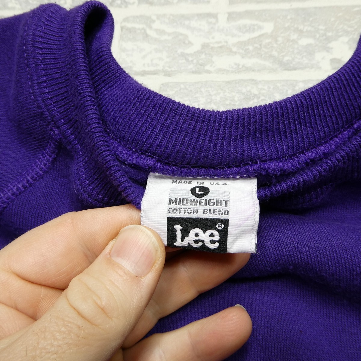 VINTAGE Sweatshirt Blank Adult Large Lee Midweight Cotton Blend 