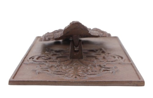 Antique Cast Iron Ornate Door Knocker on Back Plate - Picture 9 of 10