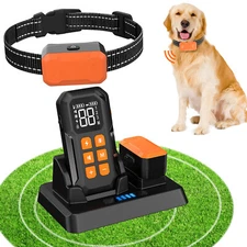Wireless Dog Fence for 1/2 Dogs Electric Dog Boundary System w/ Training Collar