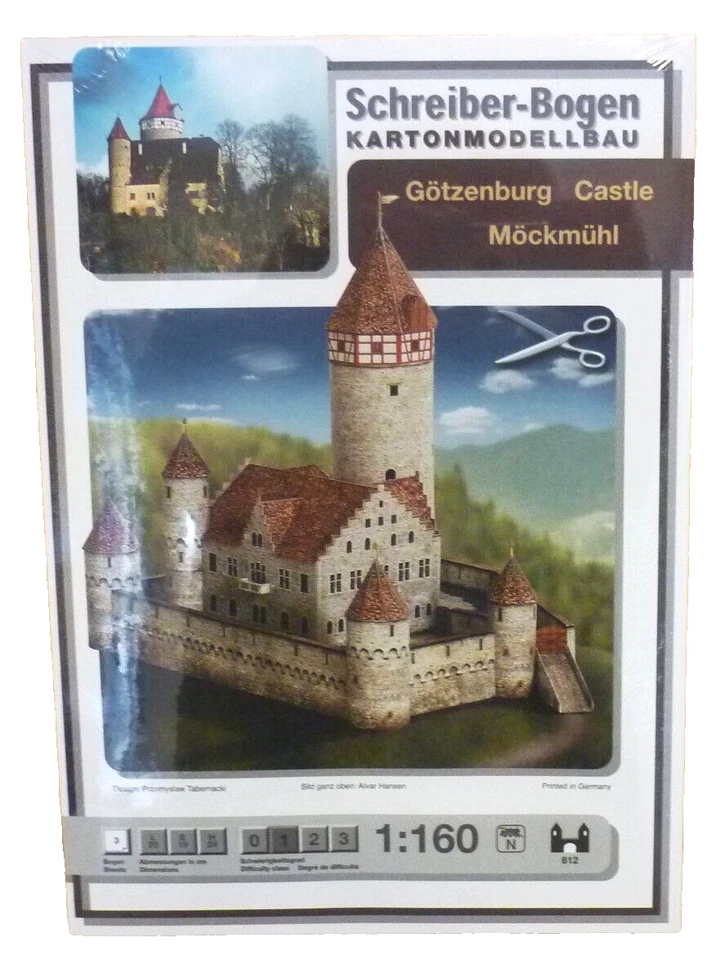 + KARTONMODELLBAU Burg GÖTZENBURG MÖCKMÜHL SCHREIBER-BOGEN 612 Spur N