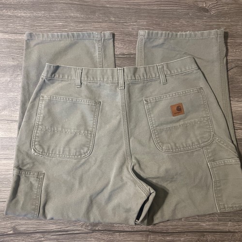Carhartt B11 DES Original Dungaree Fit Tan Canvas Work Pants Size 38x30 (38x27) - Picture 3 of 14
