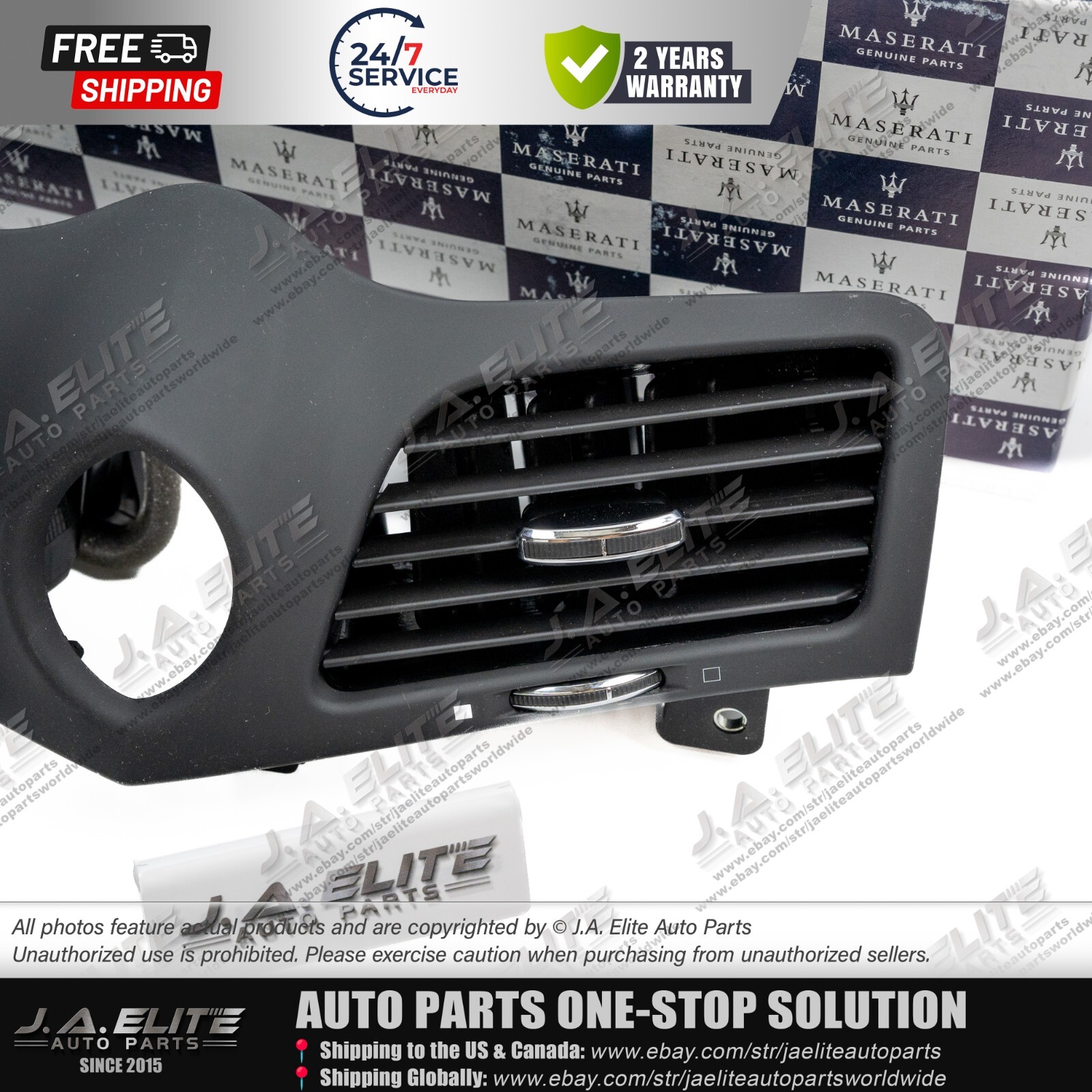 Genuine Front Centre Air Vent Black for Maserati GranCabrio GranTurismo 68233000
