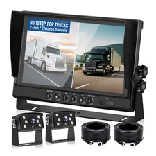 Wire Rear View Backup Camera Night Vision System+9" Monitor For RV Truck Bus