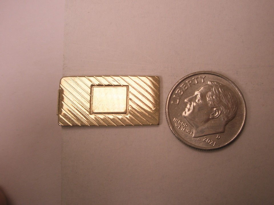 15/16" Engrave Ready Gold Tone Vintage TINY SMALL Tie Bar Clip simple