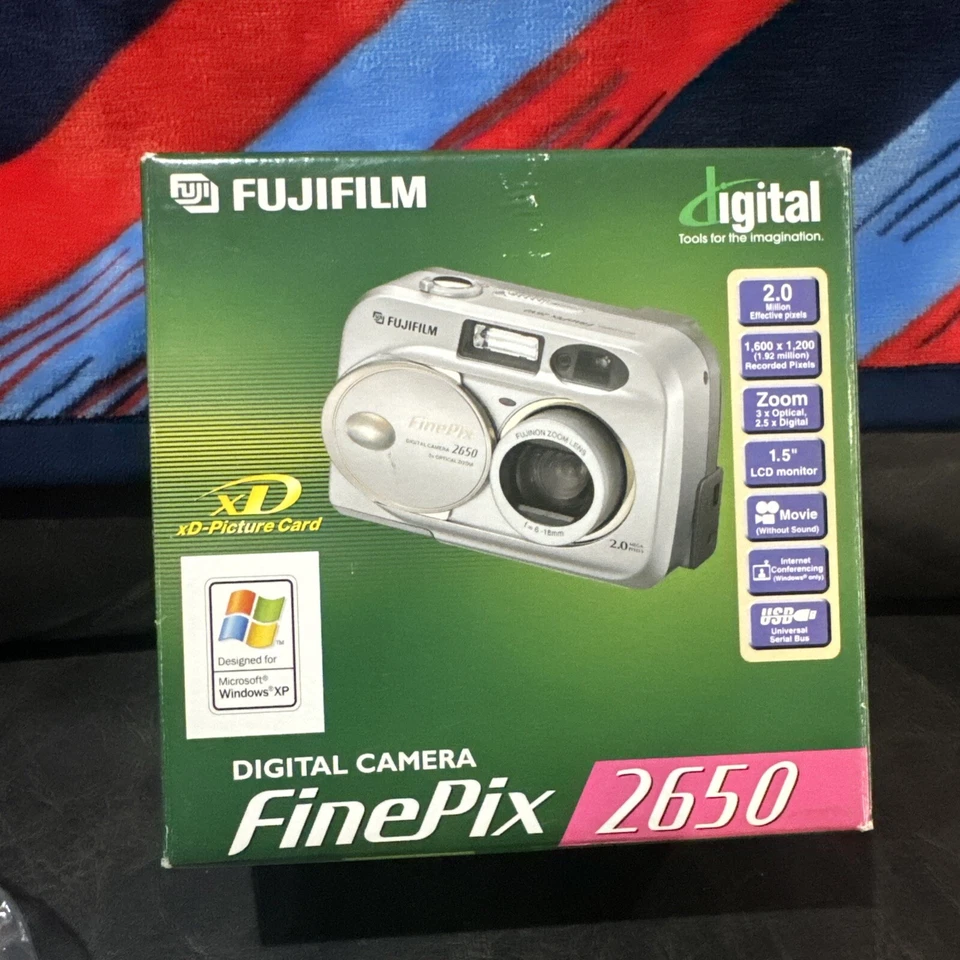 Cámara digital Fujifilm FinePix 2650 20 MP plateado cable USB manual CD G2U Foto 2 de 4