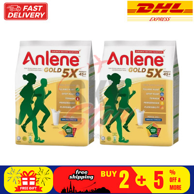 2 X 1kg ANLENE GOLD 5X Milk Powder for Adult 45+ Stronger Bones DHL Express
