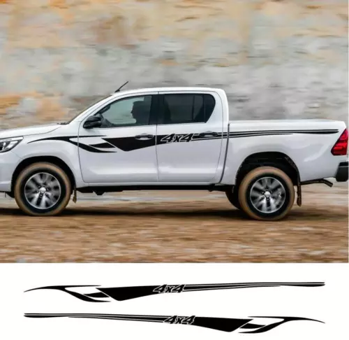 Custom Graphic Side Door Car Sticker For Toyota Hilux 4X4 Trunk Stripe Decals - Picture 5 of 7