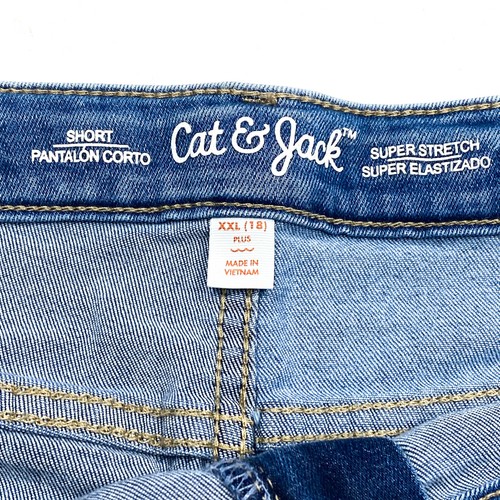 Cat & Jack Girls Size XXL 18 Plus Shorts Super Stretch Color Stitch Light Blue - Picture 9 of 10
