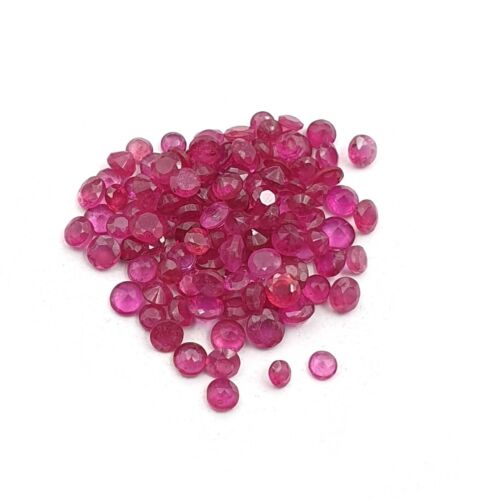 Natural Ruby Round Faceted 76 Pcs Lot Gemstone 2.50-3.50MM 10 CT - Picture 1 of 3