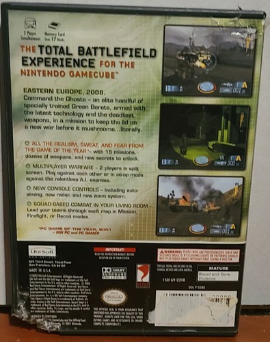 Tom Clancy's Ghost Recon (Nintendo GameCube, 2003) Case & Disk Tested & Working - Picture 2 of 6