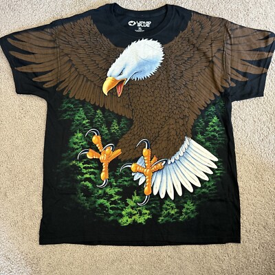 Liquid Blue Bold Eagle Black Shirt,  Brand New, Men Size XL￼