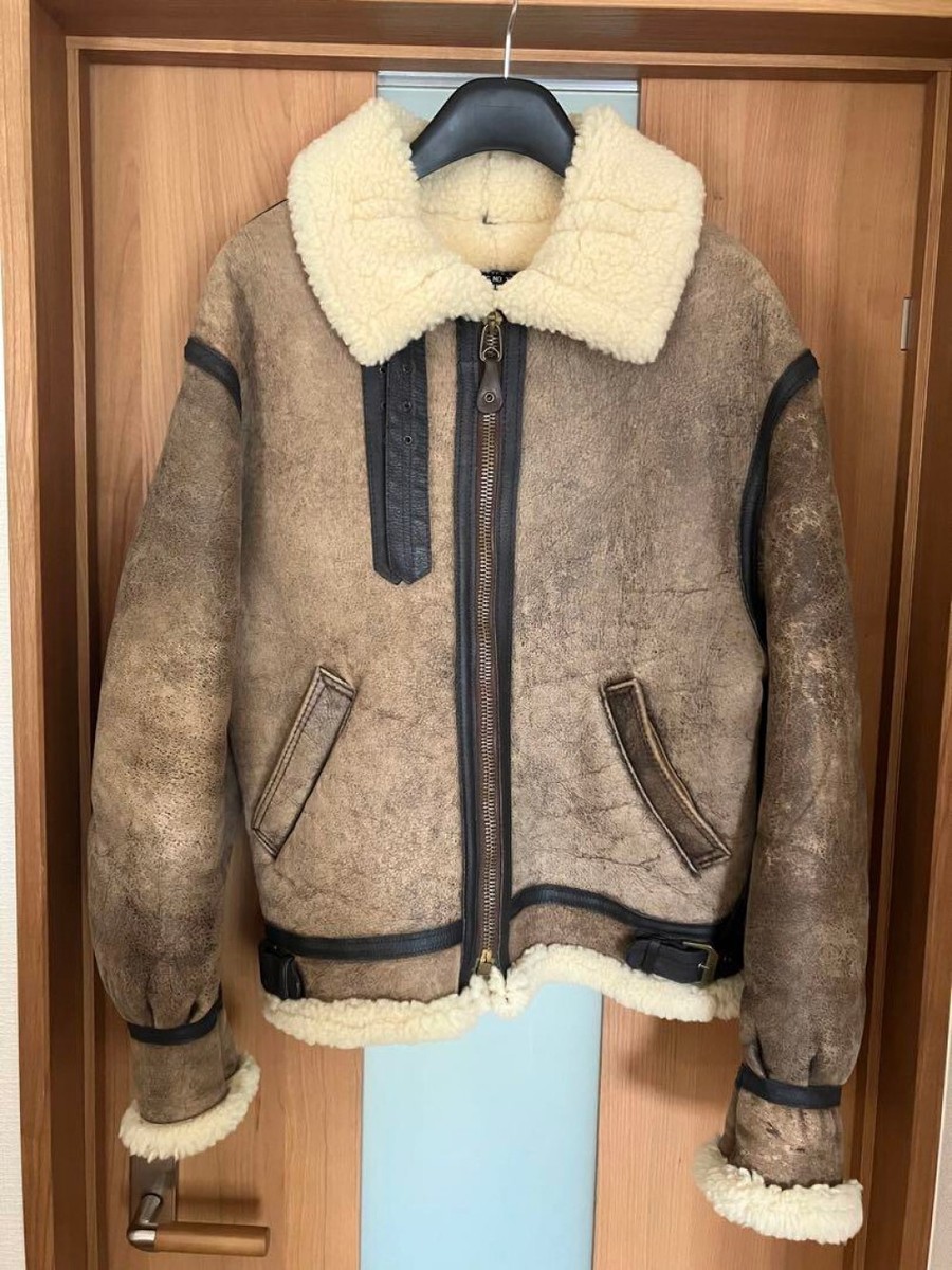 90s avirex b-3 mouton flight jacket 40 黒 90s B-3 flight jacket real mouton jacket AVIREX B-3 Flight Jacket