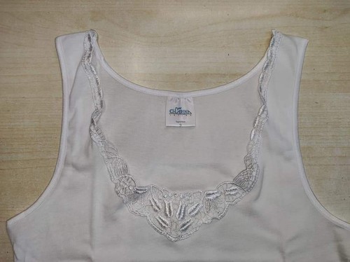 CANOTTIERA SPALLA LARGA DONNA IN PIZZO - Picture 7 of 25