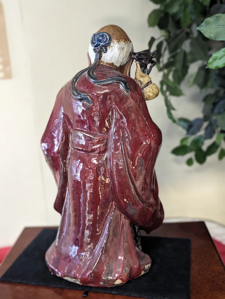 “18x12” Vintage Chinese statue of a shiwan ware of shouxing late Qing Dynasty - Image 3 of 4