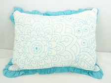 Bacati Paisley Decorative Baby Pillow w/ Aqua White TF