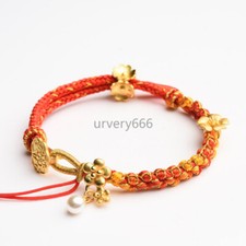 Tibetan Hand Rope Thangka Hand Woven Bracelet Ethnic Style Peach Knot Bracelet