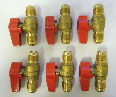 Dormont Brass Gas Shut-Off Valves Flex Gas Connectors 1/2'' x 1/2'' Qty 6 91-2020 
