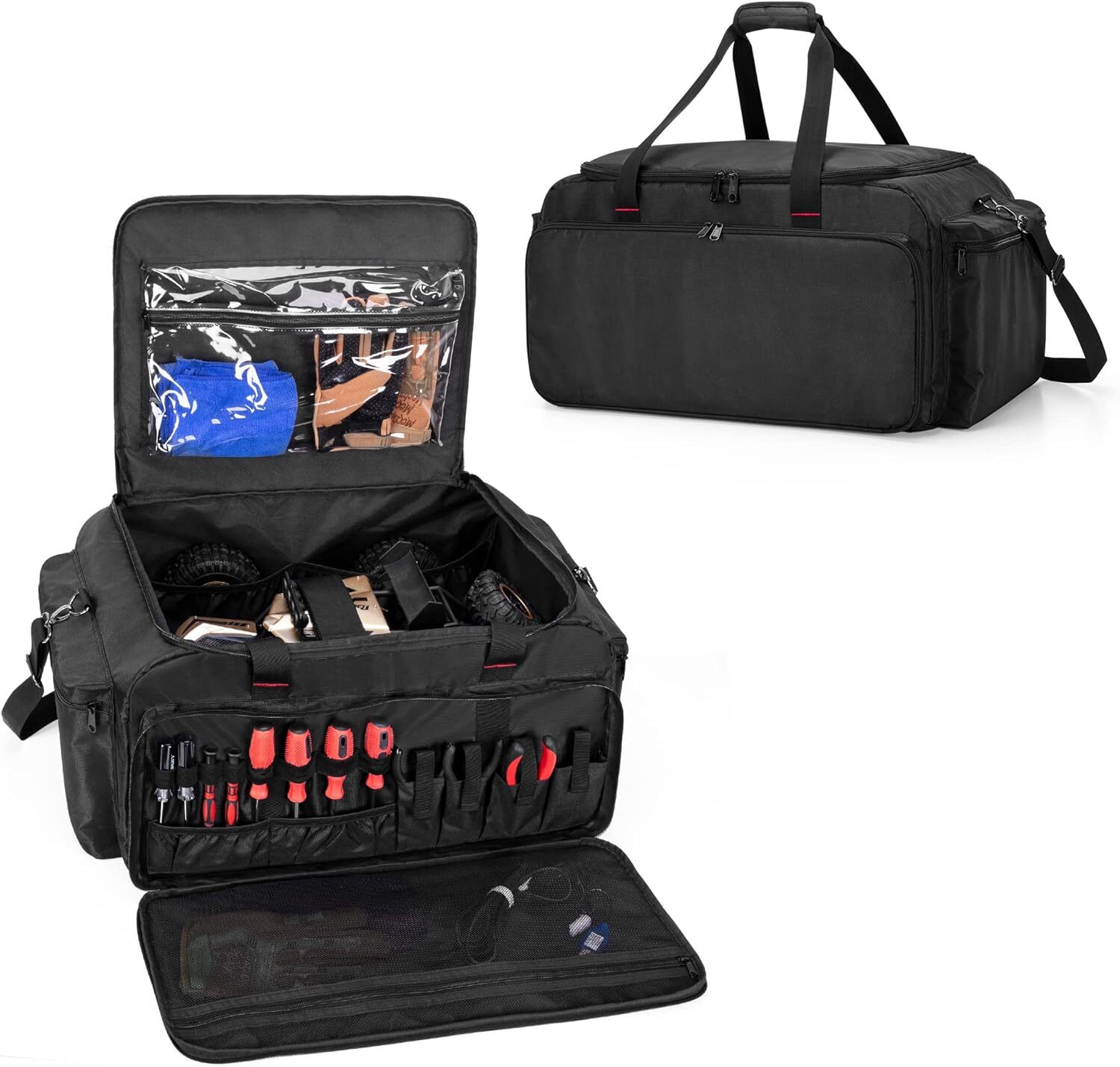 1/8 & 1/10 RC Car Storage Bag Protective Carry Case with Multi Pockets for Tools