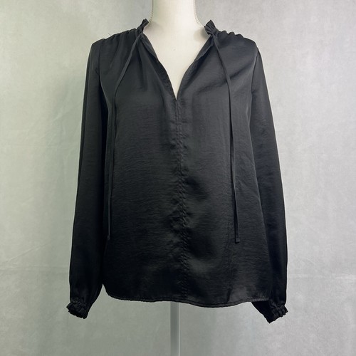 Loft Damen Top Bluse Shirt Schwarz Langarm V-Ausschnitt Größe S - Bild 1 von 5
