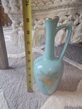 8" Vintage Porcelain Vase Gold Wheat Motif Made in USA