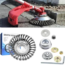 Steel Wire Wheel Brush Cutter Weed Eater Trimmer Head with Adapter Kit