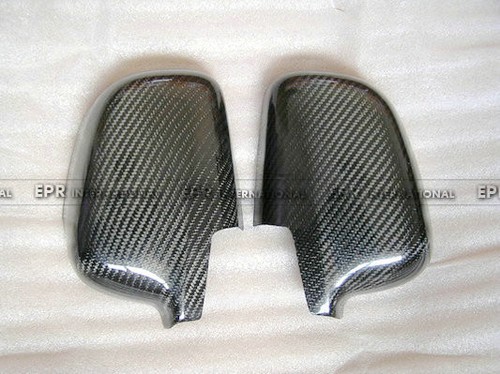 Carbon Fiber Rear Side Mirror Cover Trim Lid 2Pcs Kits For Mitsubishi Evo 4 5 6 - Picture 3 of 3