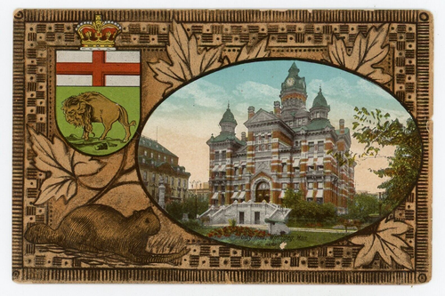City Hall WINNIPEG Manitoba 1906-15 Valentine Patriotic Simulated Leather PC