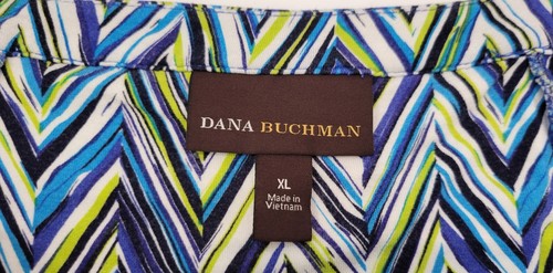 L) Dana Buchman Woman Geometric Sleeveless Cowl Neck Shirt Top XL - Picture 8 of 9