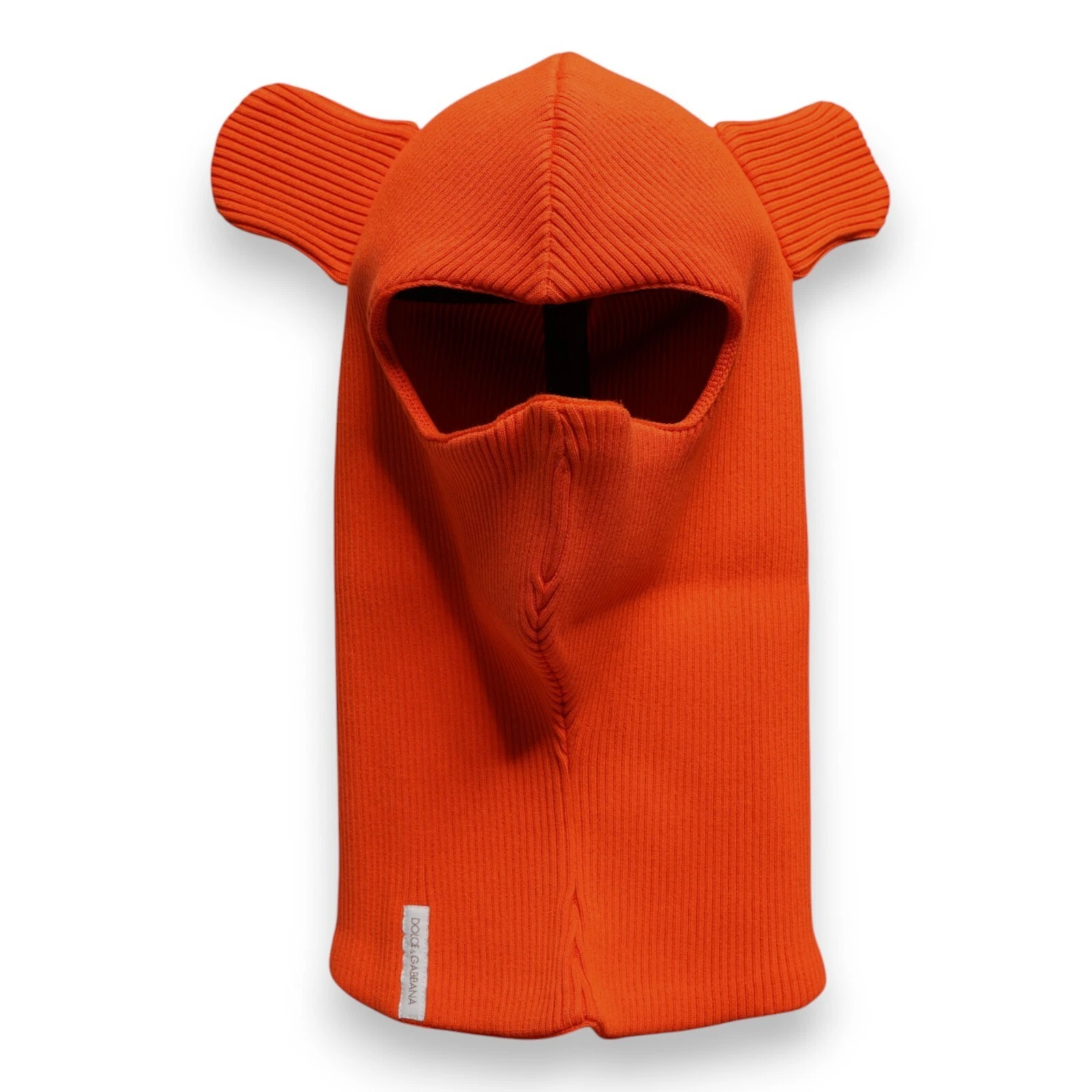 DOLCE & GABBANA Hat Men Orange Cotton Whole Head Wrap Balaclava One Size 750usd