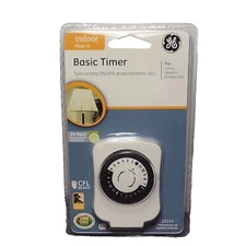 GE Indoor Basic Timer 24 Hour Plug In Programmable Dial White #15119